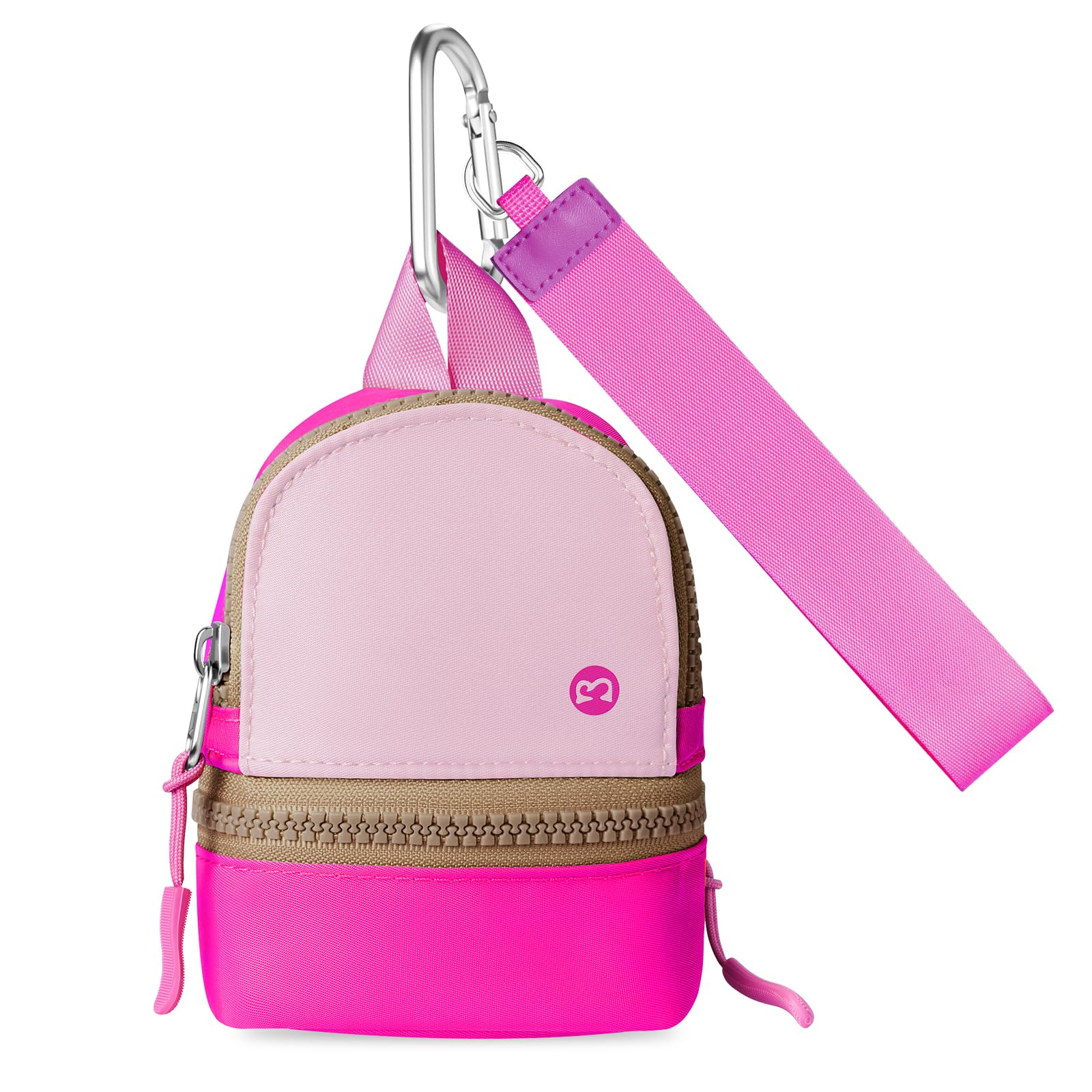 Babysun Mini Backpack Keychain Wristlet Pouch Small Change Coin Purse Cute Zipper Wallet With 3 RFID Card Slots For Women/Men Airpods Cosmetics