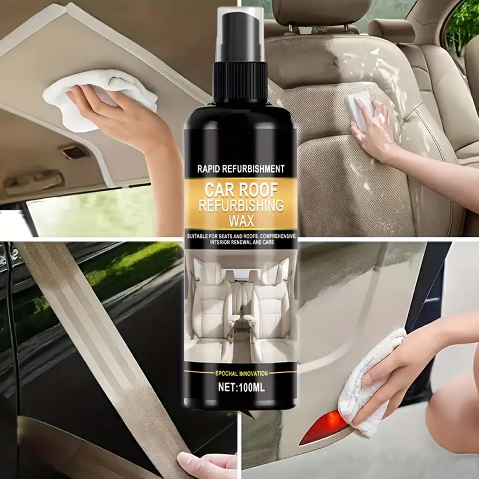 Reiniger Für Auto Polster | 100ml Reiniger Zur Aufbereitung Von | Stoffen,Spray Für Die Erneuerung des Armaturenbretts - Für Dachhimmel Haushaltsgeräte Lederpolster Sofa Möbel Und Zuhause
