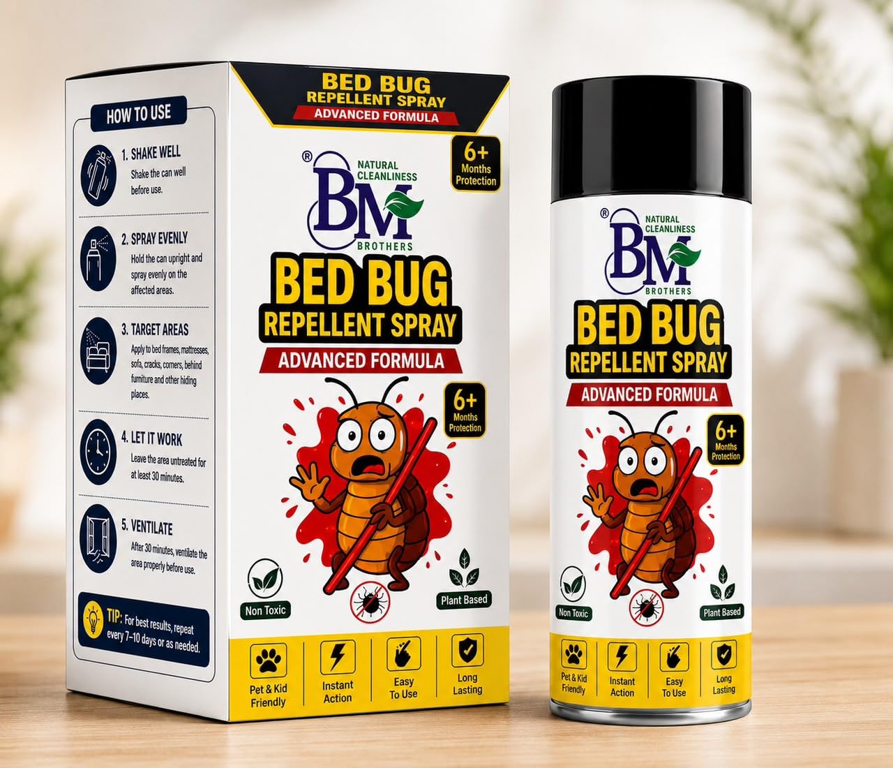 Natural Bed Bug Repellent Spray (Advanced Formula) – Plant Based, Non-Toxic & Pet Friendly Bedbug Killer Spray | Instant Action & Long Lasting 6+ Months Protection-image-43