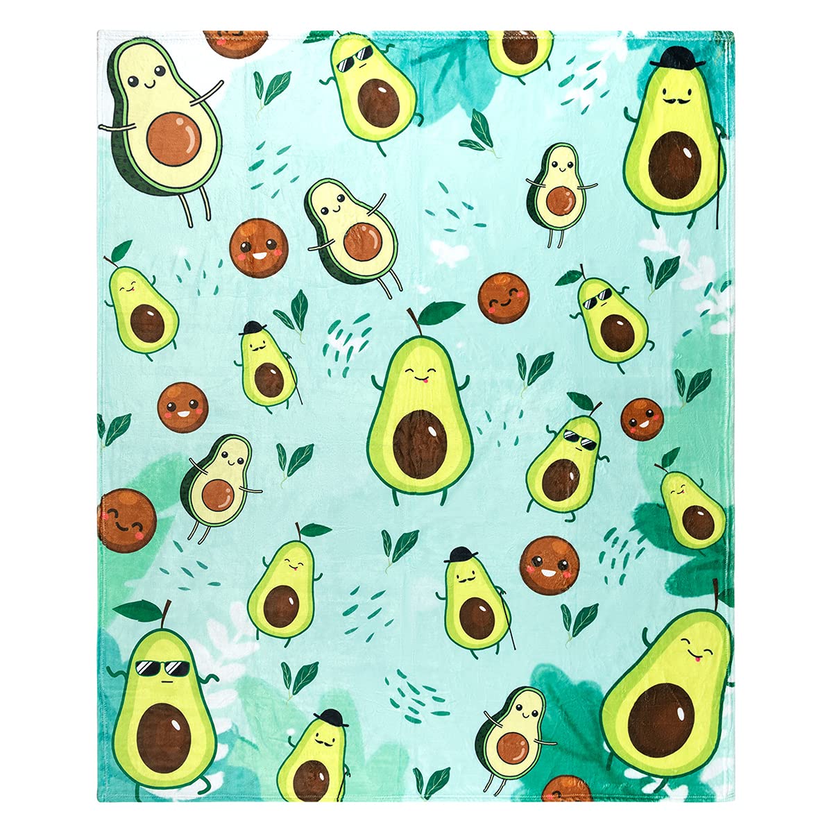 Avocado Throw Blanket, Adorable Super-Soft Extra-Large Fluffy Avocado Blanket for Adults, Kids, Boys and Girls, Fleece Cute Avocado Blanket (50 in x 60 in) Warm and Cozy Throw for Bed, Crib or Couch