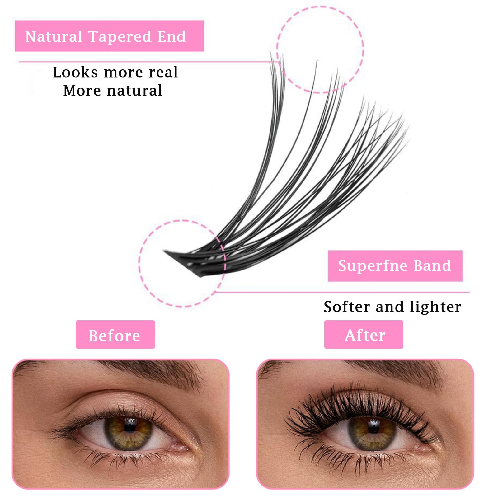 570 Pieces Cluster Lashes, Individual Fluffy Eyelashes - Image 2