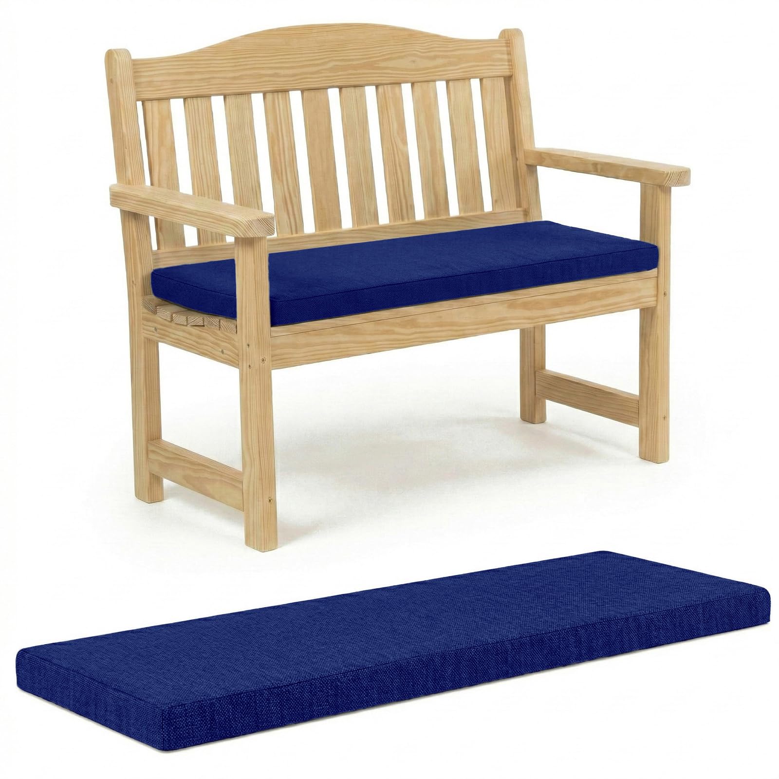 100% Waterproof Garden Bench Cushion 2/3/4 Seater Outdoor Long Bench Seat Pad for Lawn & Garden, Patio, Office, Coffee Shop with Removable Cover (2 Seater 108cm x 45cm x 5cm, Navy) โ image 1