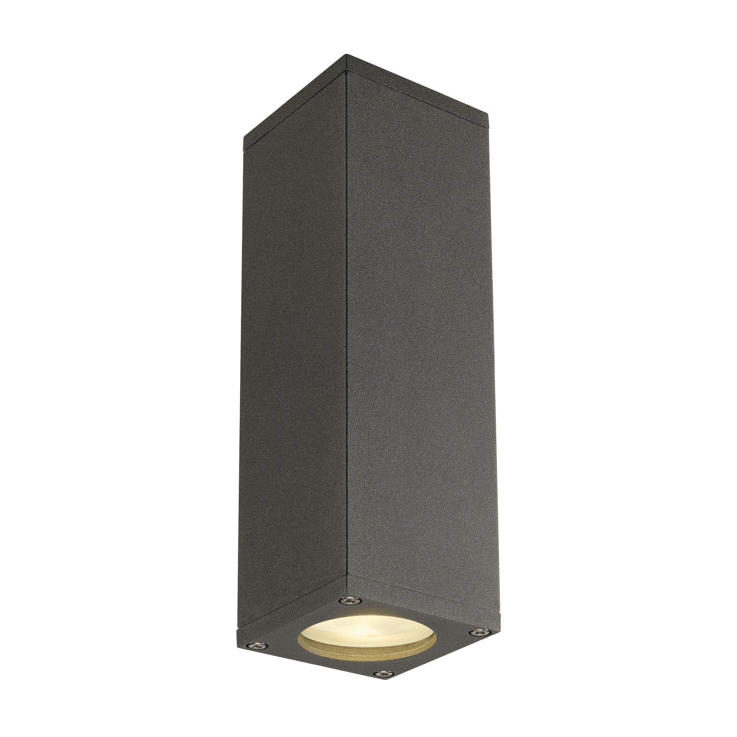 SLV luminaria empotrable de pared THEO UP/DOWN/Iluminación de interior de pared, luminaria de superficie, luminaria de superficie de pared, proyector de techo / GU10 50 W antracita