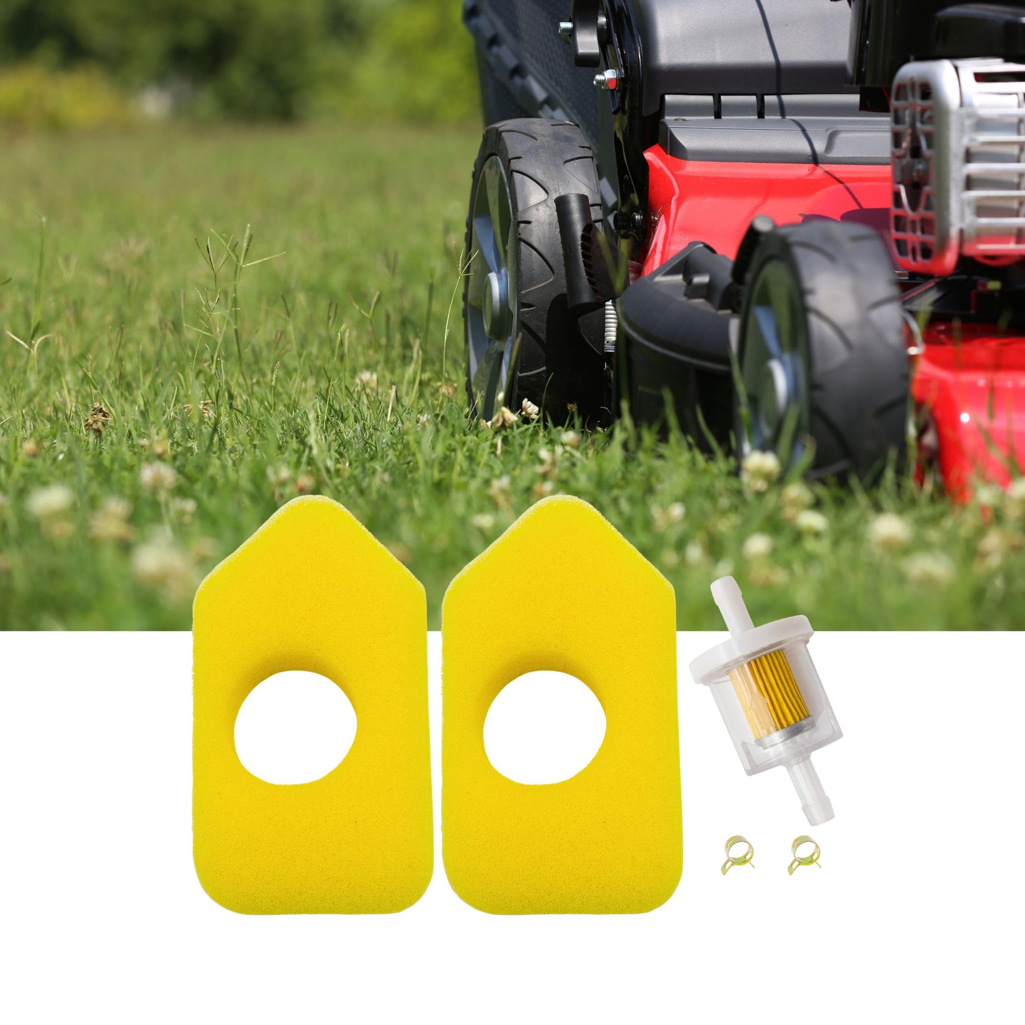 698369 zestaw filtrów powietrza + filtr paliwa, pasuje do kosiarki Briggs & Stratton 5088 4216, kompatybilny z MTD 490-200-001