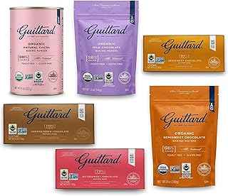 Guittard Baking Chocolate Variety Pack (6 Pack) – Premium Baking Bars, Organic Chocolate Wafers & Natural Unsweetened Cocoa Powder – 100% Unsweetened, 64% Semi-Sweet, 70% Bittersweet & Milk Chocolate for Baking, Desserts & Gourmet Recipes
