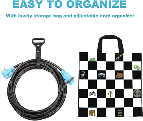 Miniatura 7 de Cable de extensión de alimentación RV (azul 30 amperios, 100 pies)