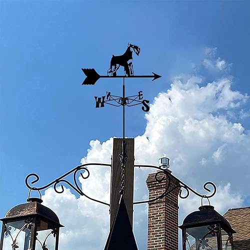 Miniatura 2 de Veleta decorativa de viento Schnauzer adorno para cachorros indicador de dirección del viento con revestimiento antioxidante herramienta de medición