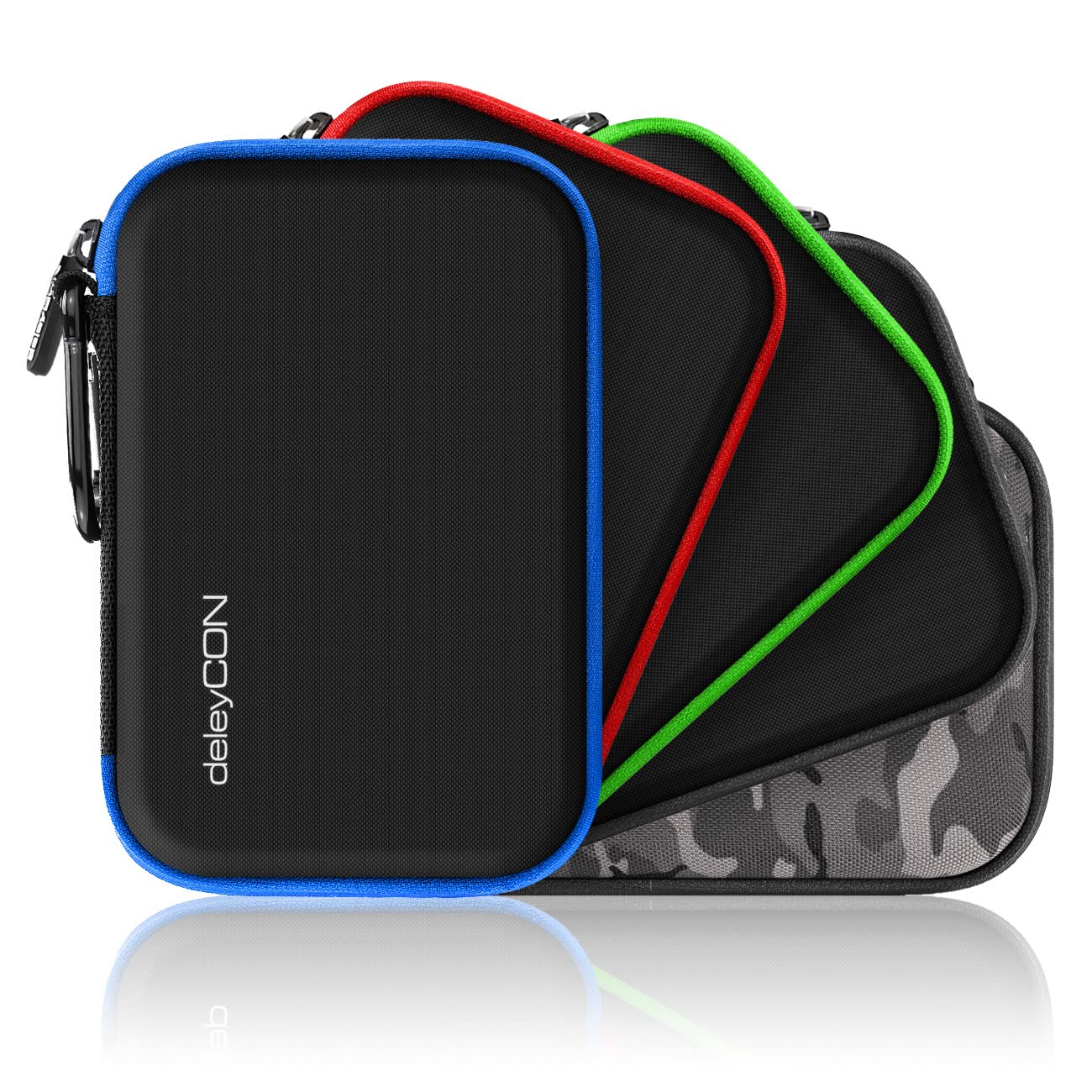 deleyCON Torba Navi Torba Navi Case na Urządzenia Nawigacyjne - 4,3 Cala i 5 Cali (14,6 x 9,3 x 3,4 cm) - Solidna Odporna na Wstrząsy 2 Przegródki Wewnętrzne - Czerwona