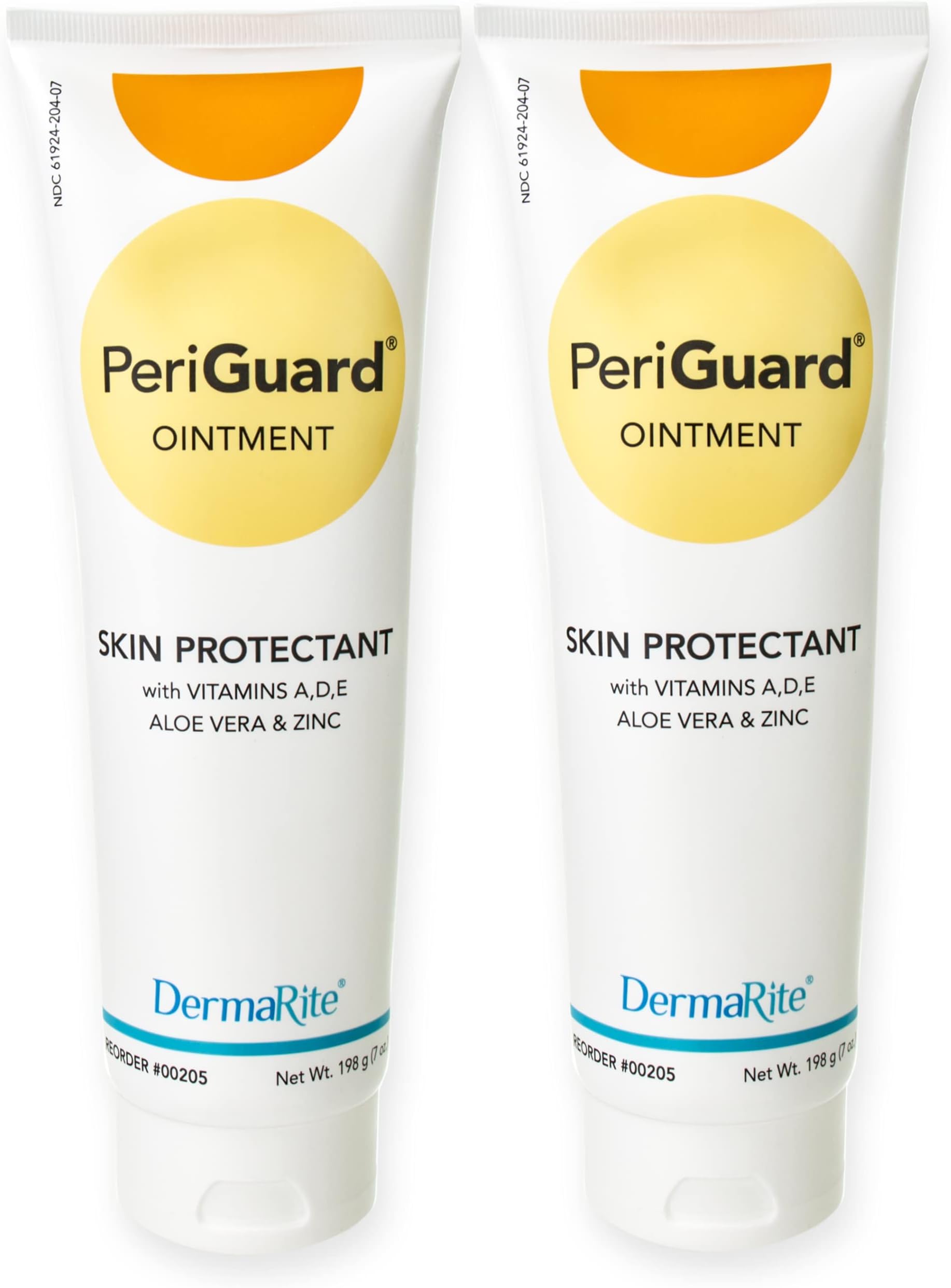 PeriGuard Skin Protectant Ointment - Vitamin A, D, E, Aloe Vera, Zinc, Petroleum Based Moisture Barrier - 2 Tubes, 7 oz Each