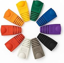 RJ45 Strain Relief Boots for Cat6 & Cat5e Ethernet Cables – Soft Snagless Connectors for 6.5mm LAN Cables, Network Patch Cord Protector & Cable Gland (Random Color - Pack of 100)