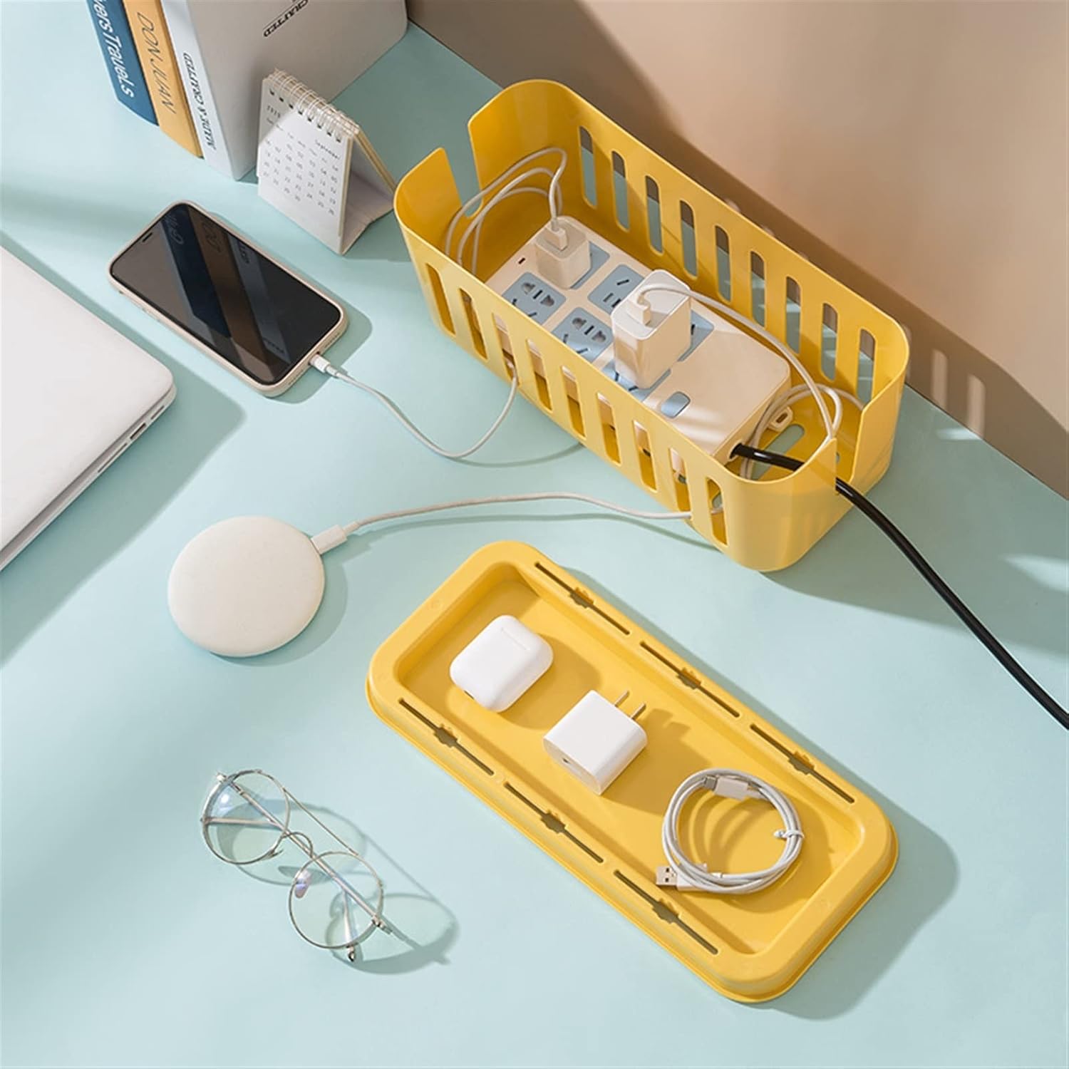 Cable Storage Box Hollow Power Cable Box Home Desktop Storage Rack Cable Storage Box Charger Socket Management Cable Cords Organizer Boxes (Color : E) (B)