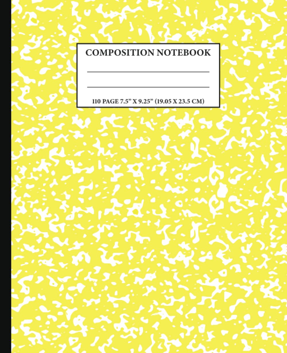 Yellow Composition Notebook: Yellow and White Marble Style Wide Ruled, Lined Paper ,9.75 X 7.5 Inch (19.05 X 23.5 Cm) ready to use for school