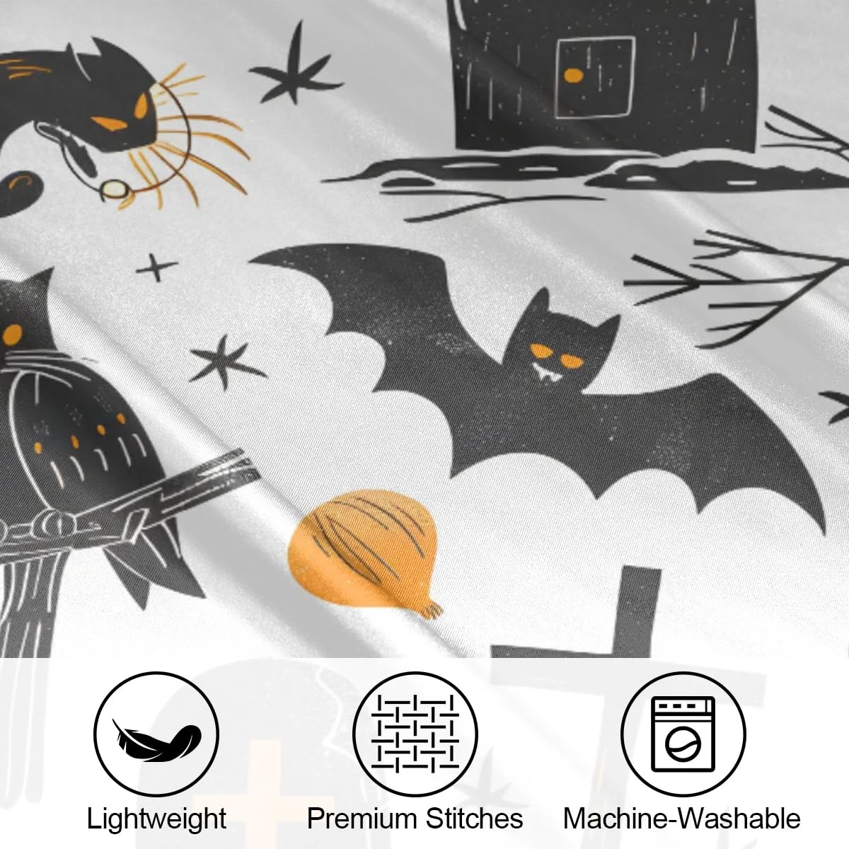 Lot de 4 housses de coussin décoratives Halloween 45 x 45 cm
