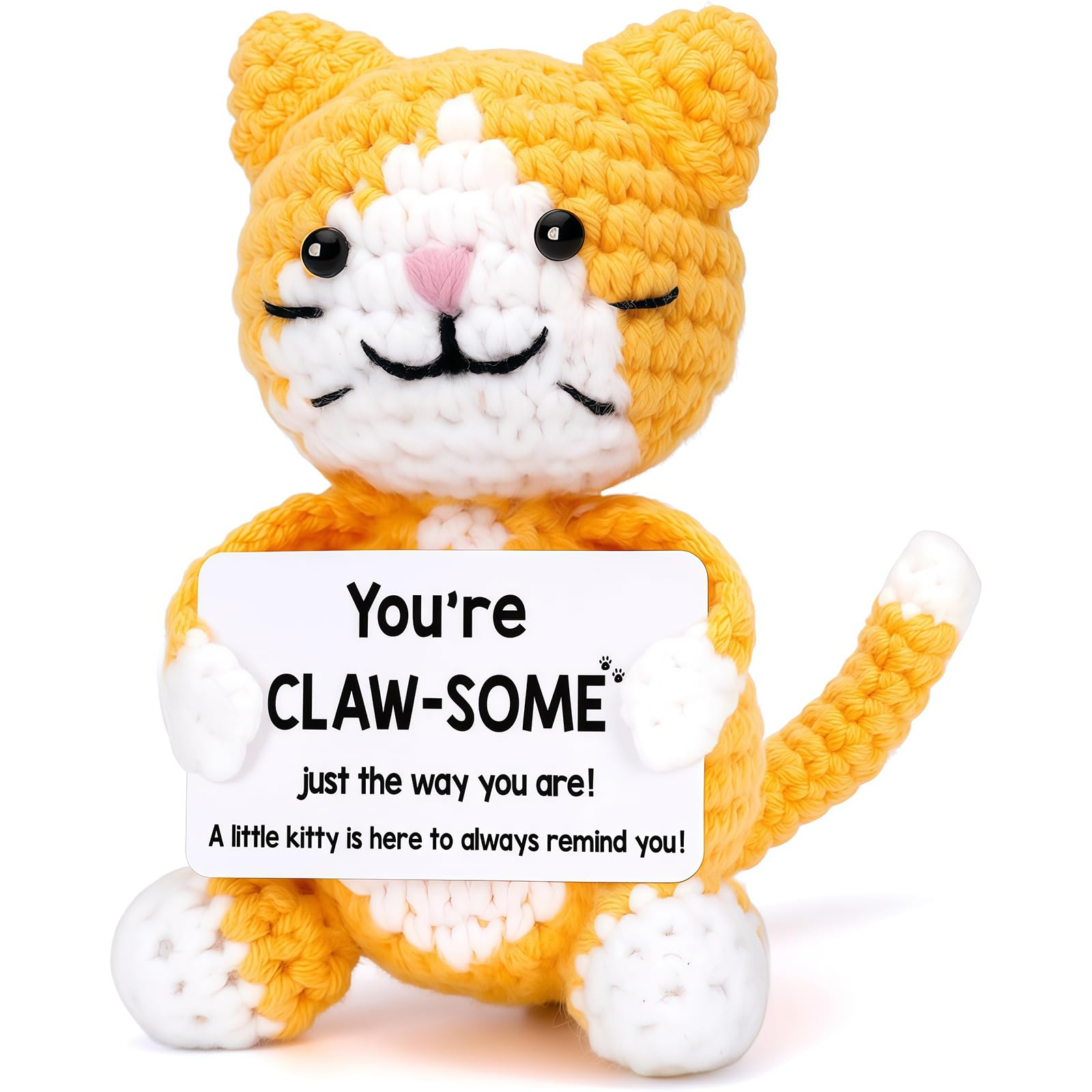 Cosblisvia 1 Pc Positive Crochet, Animals, Emotional Support Kitten, Crochetcrochet Animals for Home Office, Party