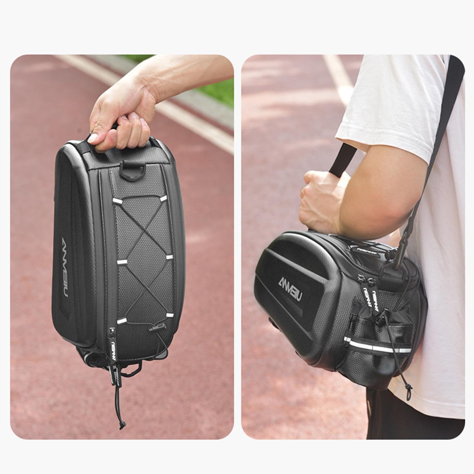 Portapacchi posteriore per borsa da bici Borsa per telaio posteriore per | Borsa da ciclismo con tasca per bottiglia d'acqua per vestiti, scarpe, cellulare, macchi