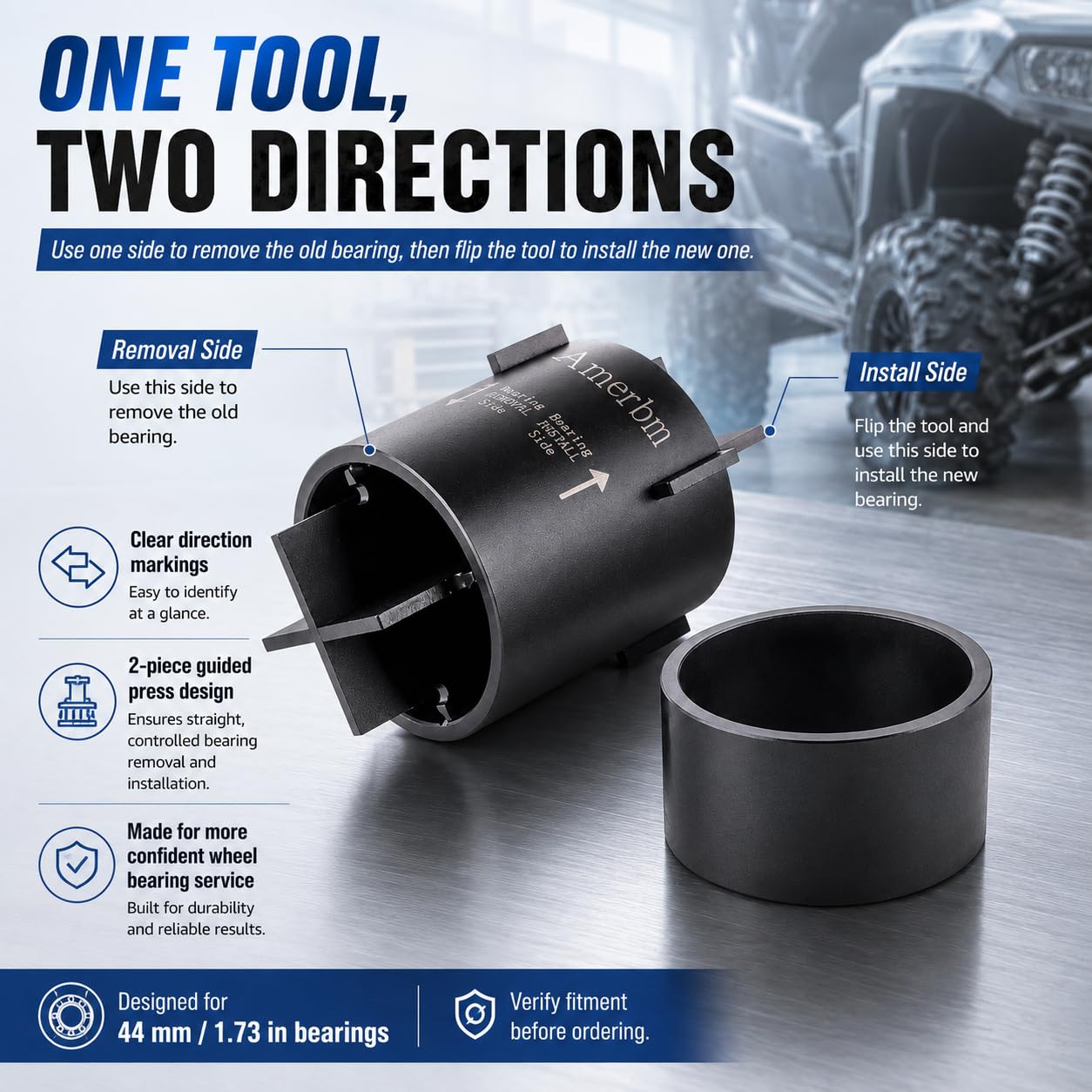 Wheel Bearing Removal Tool for Polaris RZR Ranger Sportsman 40mm 44mm Press