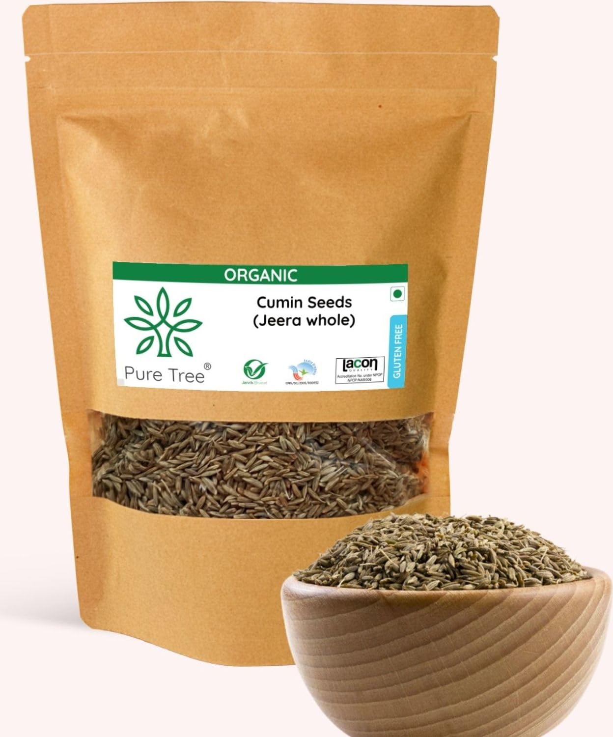 Pure Tree Certified Organic Jeera Seeds | 250 Gram | Cumin Seeds | Sabut Jeera | Jeera Whole Spices | Jeelakarra Boost Immunity | For Curries & Veg | Pack Of 2 (B0BTY571WF) Amazon Price History, Amazon Price Tracker