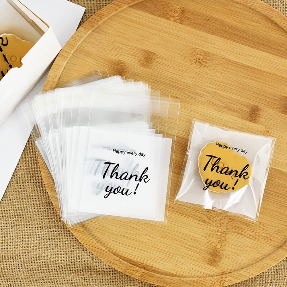 100pcs Thank You Mini Bags, Clear Self-Sealing Treat Bags for Cookies Sweets & Party Favors - Perfect for Gifts and Everyday Snacking - Image 4