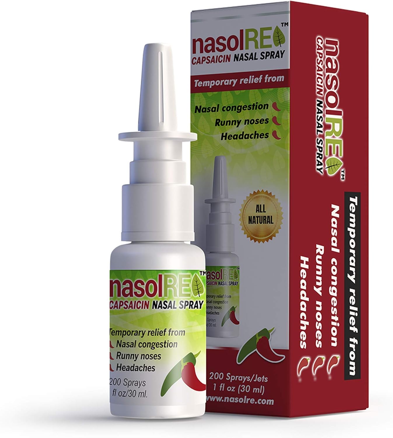 nasolRE Capsicum Nasal Sinus Spray 200 Sprays/Bottle Everything Else