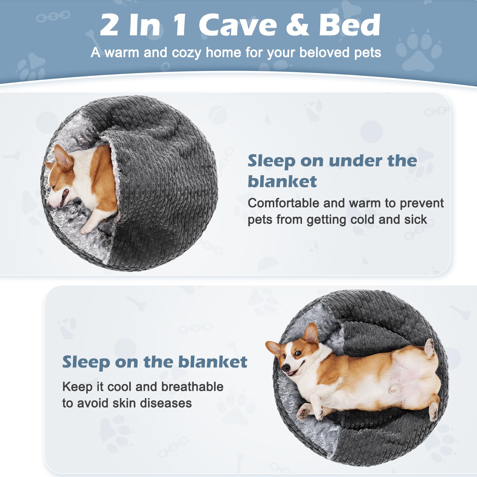 Heymamba Donut Dog Cat Bed Small Round Dog Bed - Image 3