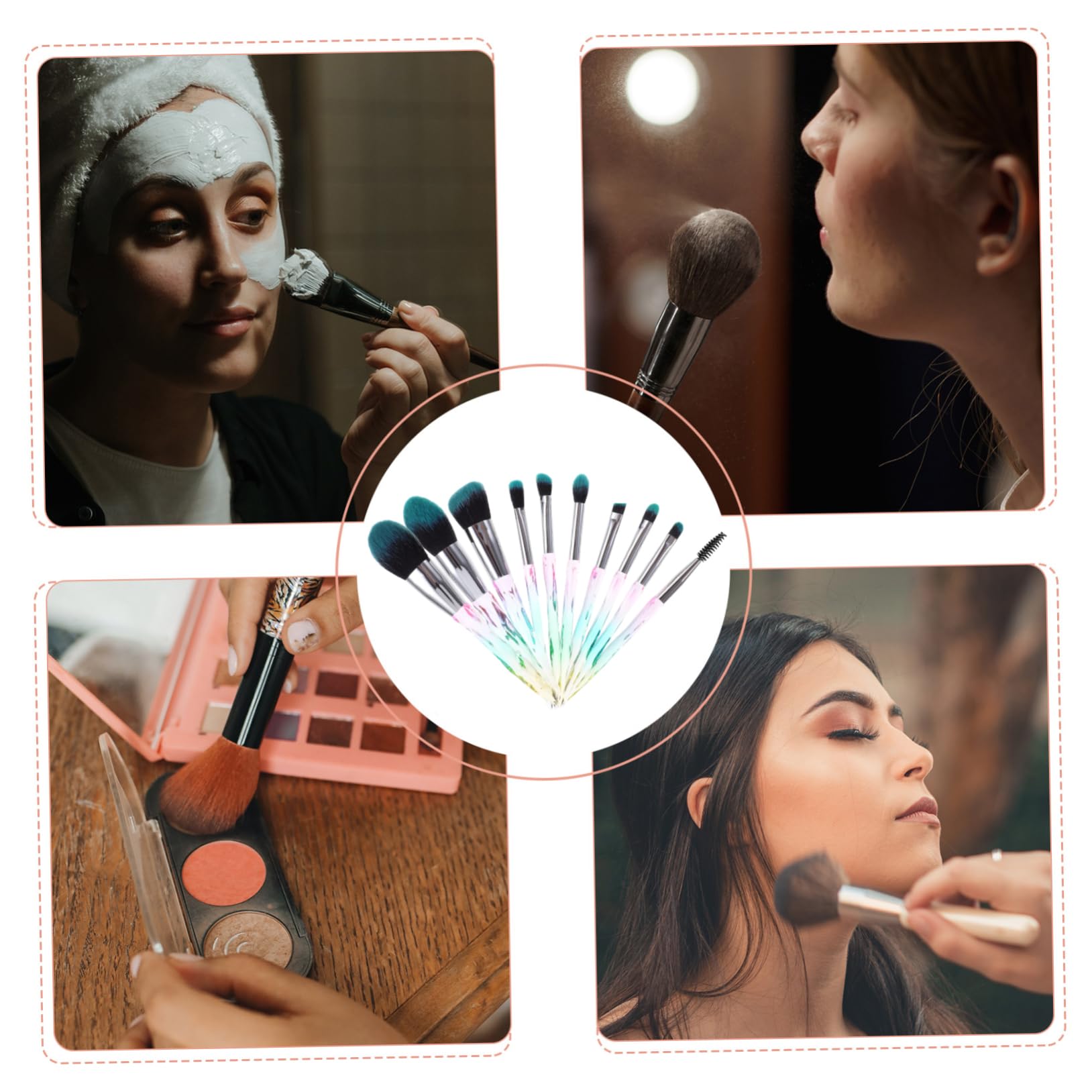 Healeved 20stücke Teiliges Make-up Pinselset Mit Transparentem Griff Für Foundation Lidschatten Und Blush Sanfte Borsten Für Empfindliche Haut Einfach Zu Reinigen Langlebig Für