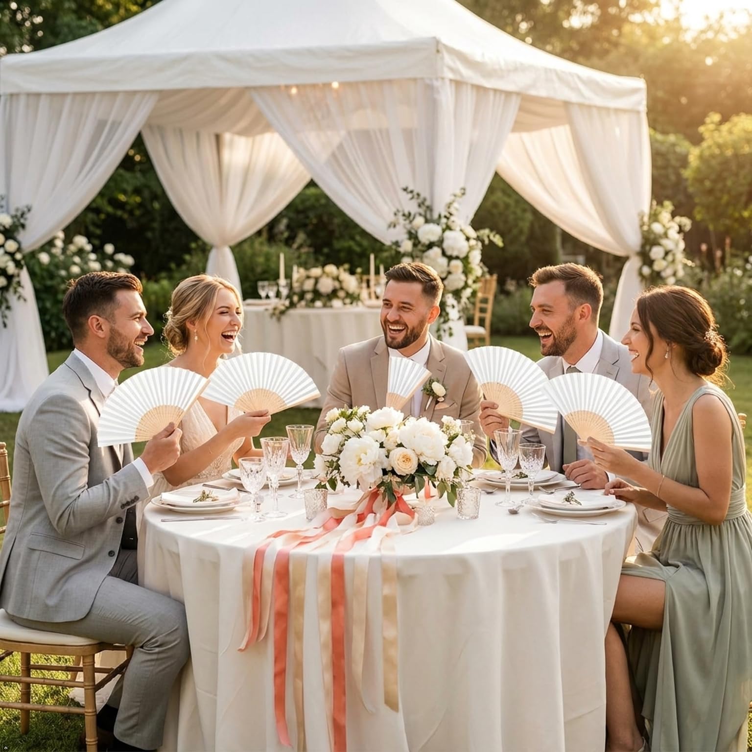 Weiß Faltbar Taschenfächer mit Bambus Handfächer Fächer Hochzeit 40 Stück Papier Faltfächer Handfächer Gäste Geschenk Fächer Gastgeschenk Papierfächer für Hochzeit Party Sommer Party Gastgeschenk