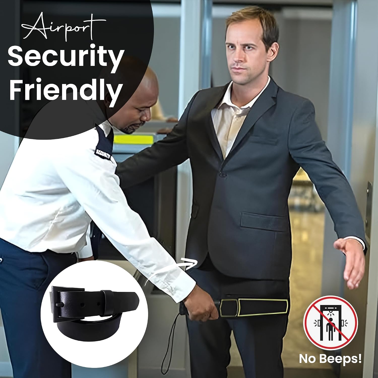 1 3/8" Genuine Italian Leather, Vegetable Tanned Belt for Men and Women | Airport & TSA Friendly, No Buckle Hassle