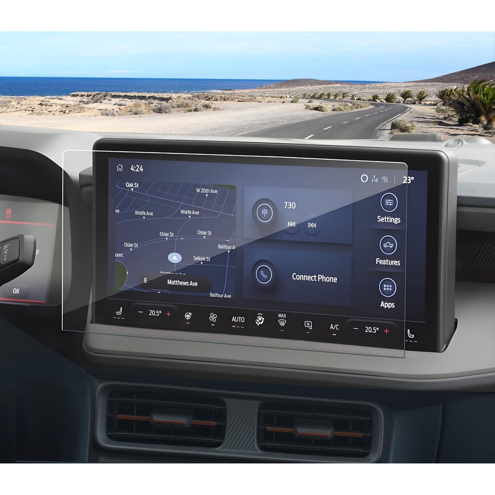 Coleya Anti-Glare Matte for Ford Maverick 2025 2026 Screen Protector, for (XL/XLT/Lobo/Lariat/Tremor) 13.2-inch Touchscreen, 9H Tempered Glass 2025