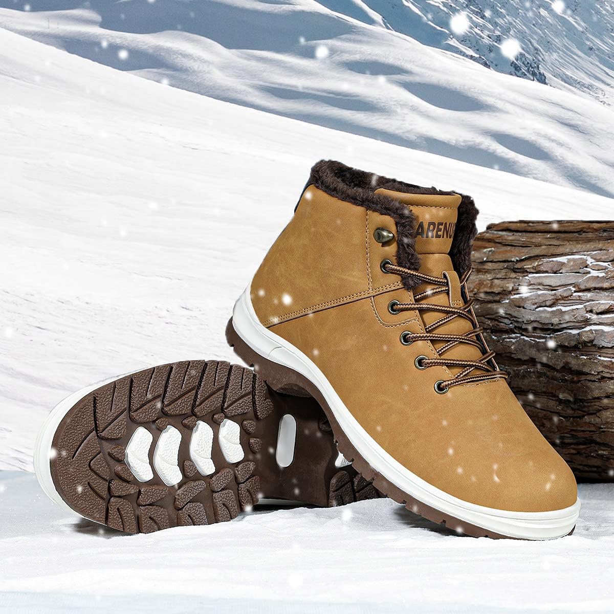 Mens Winter Snow Boots Water Resistant Warm Fur Lined Anti Slip Work Ankle Shoes Casual Lightweight Hiking Outdoor Trekking Boot - Image 5