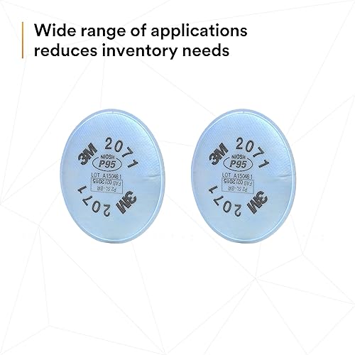 Miniatura 8 de 3M Filtro respirador P95 2071, 50 pares, ayuda a proteger contra partículas a base de aceite y sin aceite