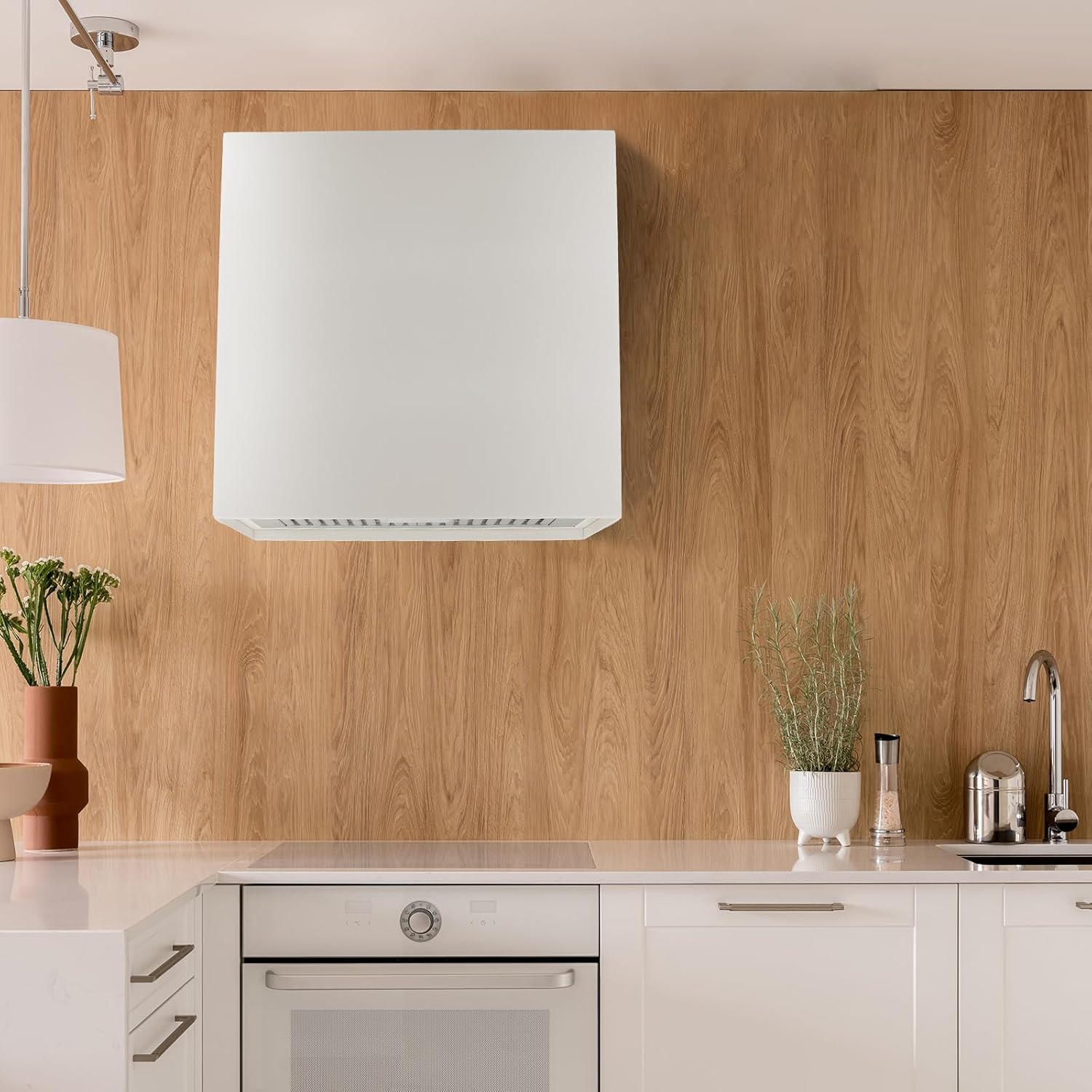 Akicon 30" White Stainless Steel Wall Mounted Range Hood