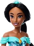 Mattel Disney Princess Poupée Jasmine dans la mode pétillante avec pantalons amovibles, Tiara et chaussures, Posable & Collectionnable, Inspiré par le film Aladdin