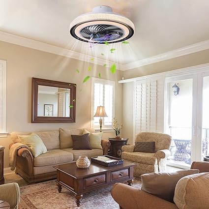 YUNZI Stille LED-plafondventilator Lamp RGB Verstelbare Plafondventilator Met Licht En Afstandsbediening＆ Bluetooth-muziekluidspreker Plafon Led-ventilator Voor Slaapkamer Woonkamerfeest-A