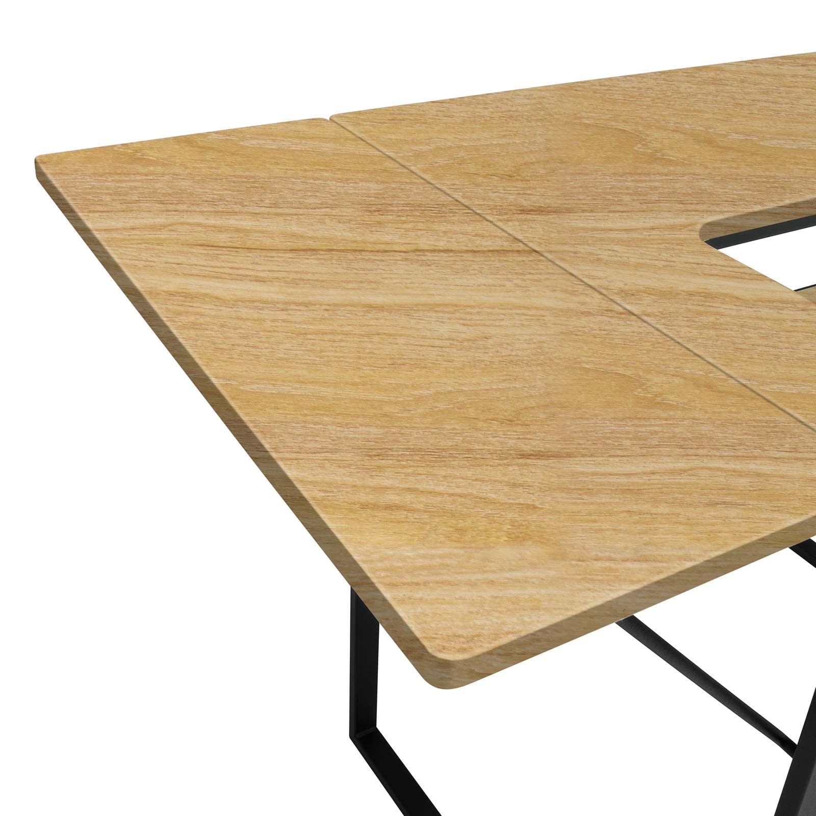 Sewing Online Mesa pequeña para Coser, Tablero de Madera de Fresno con Patas Negras - Mesa para máquina de Coser con Plataforma Ajustable y extensión abatible | Mesa para acolchar/Escritorio para