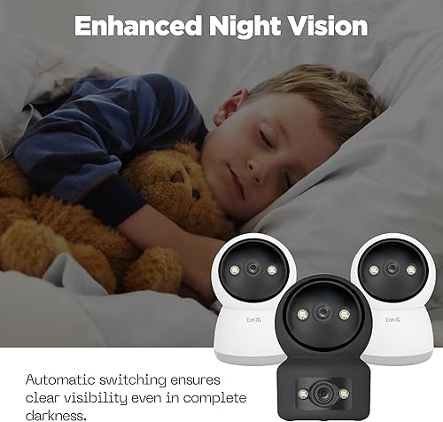 Miniatura 5 de Cámaras para seguridad en el hogar, cámara Wi-Fi de doble lente para interiores, 2.4G, 1080p HD, detección de movimiento, visión nocturna, audio