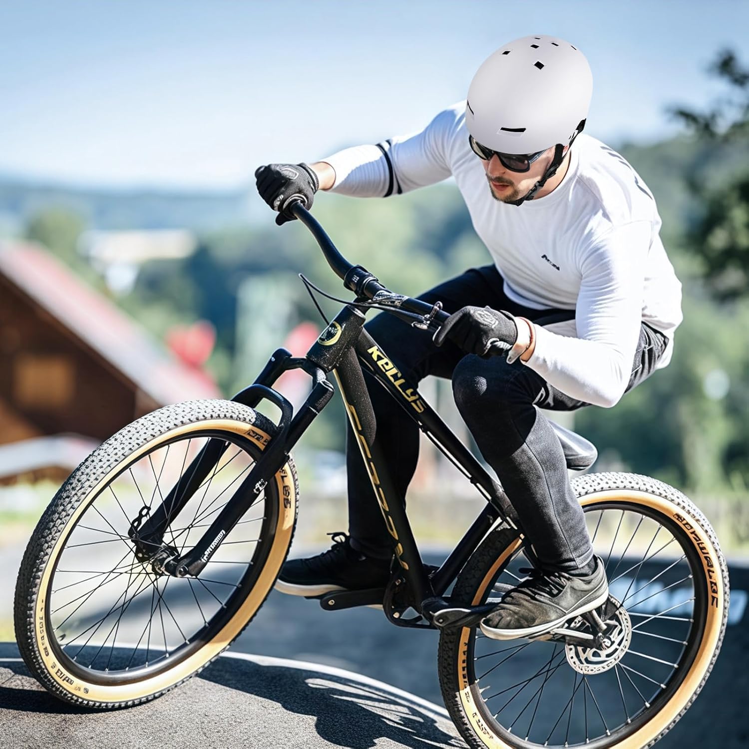 LeapBeast Casco Bici da Uomo/Donna, Regolabile Misura Caschi da Adolescenti, Cascos da Skateboard, Casco da Elettrico Bicicletta, Cascos da Elettrico Skateboard (Bianco, L)