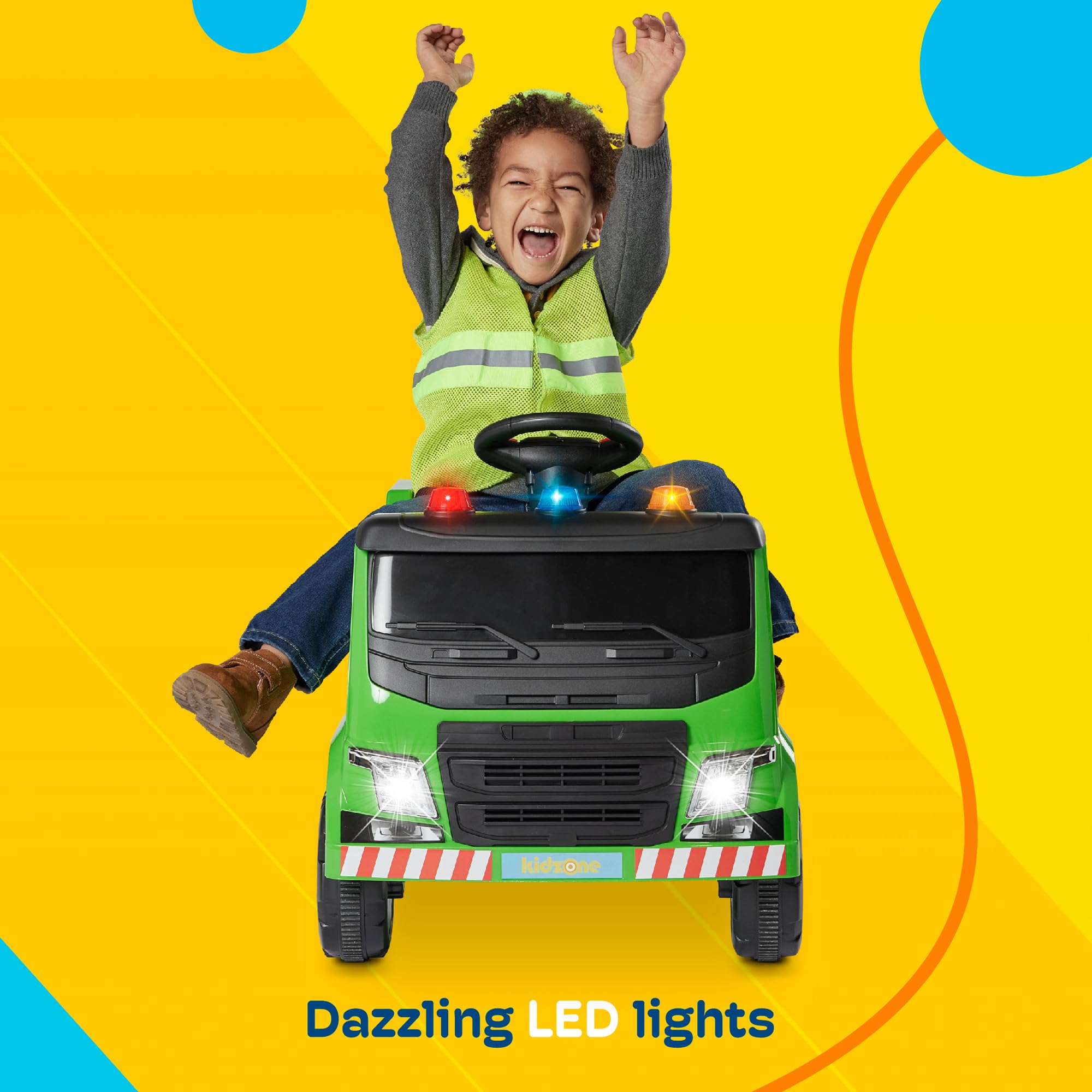 Amazon.co.jp: Kidzone 6V リサイクルごみ収集車 電動ライドオン