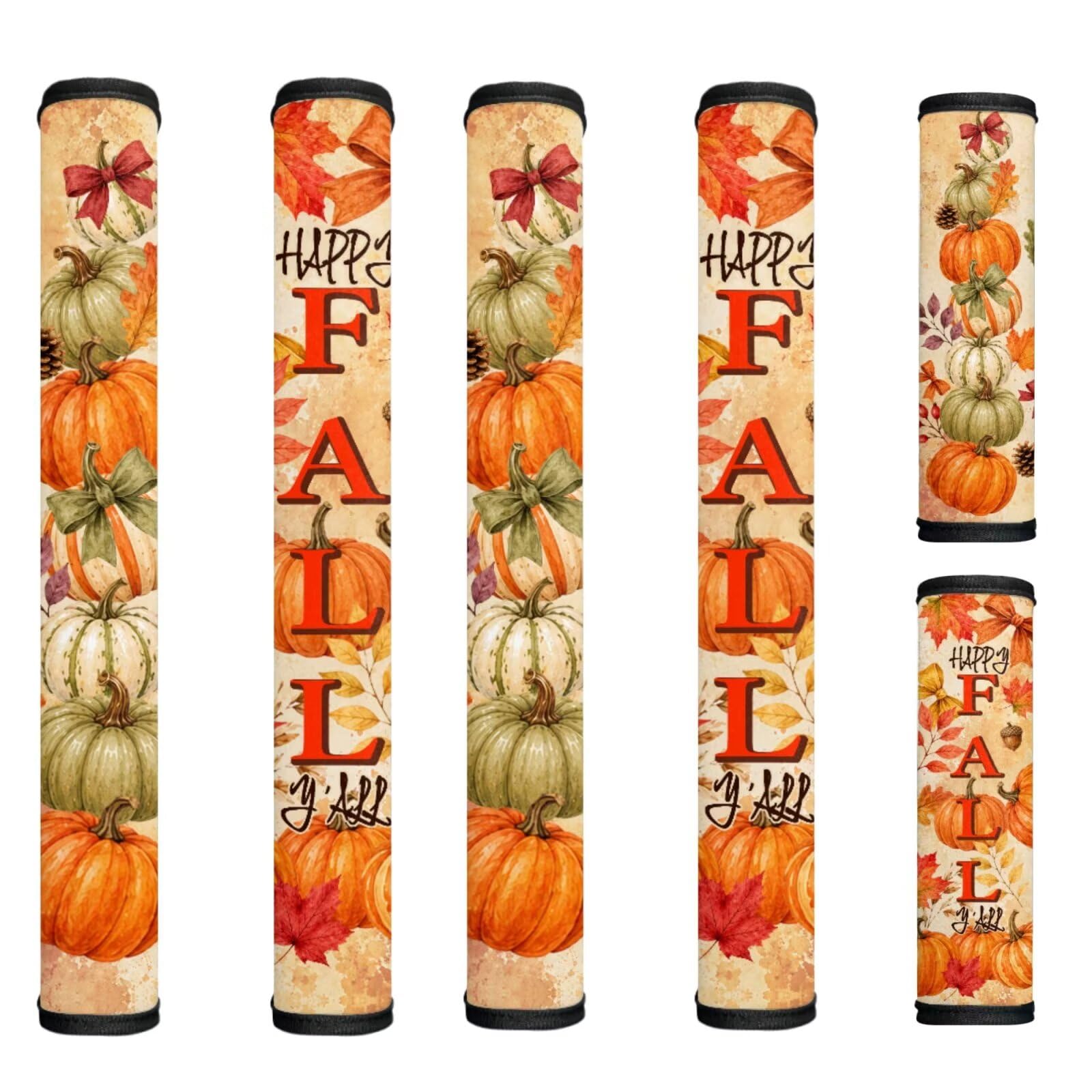Fall Refrigerator Door Handle Covers Set of 6 Pumpkin Print Electric Appliance Handle Covers Anti-Slip Fridge Gloves Heat Proof Microwave Fall Kitchen Decoration