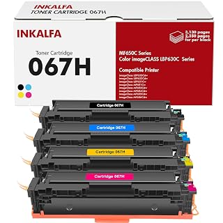 067H 067 Toner Cartridge Set MF656Cdw Compatible Replacement for Canon 067H 067 Color ImageCLASS MF654Cdw LBP632Cdw LBP633Cdw MF653Cdw Printer 4 Pack High Yield Ink |Black Cyan Magenta Yellow| - Amazon product rated Grade A