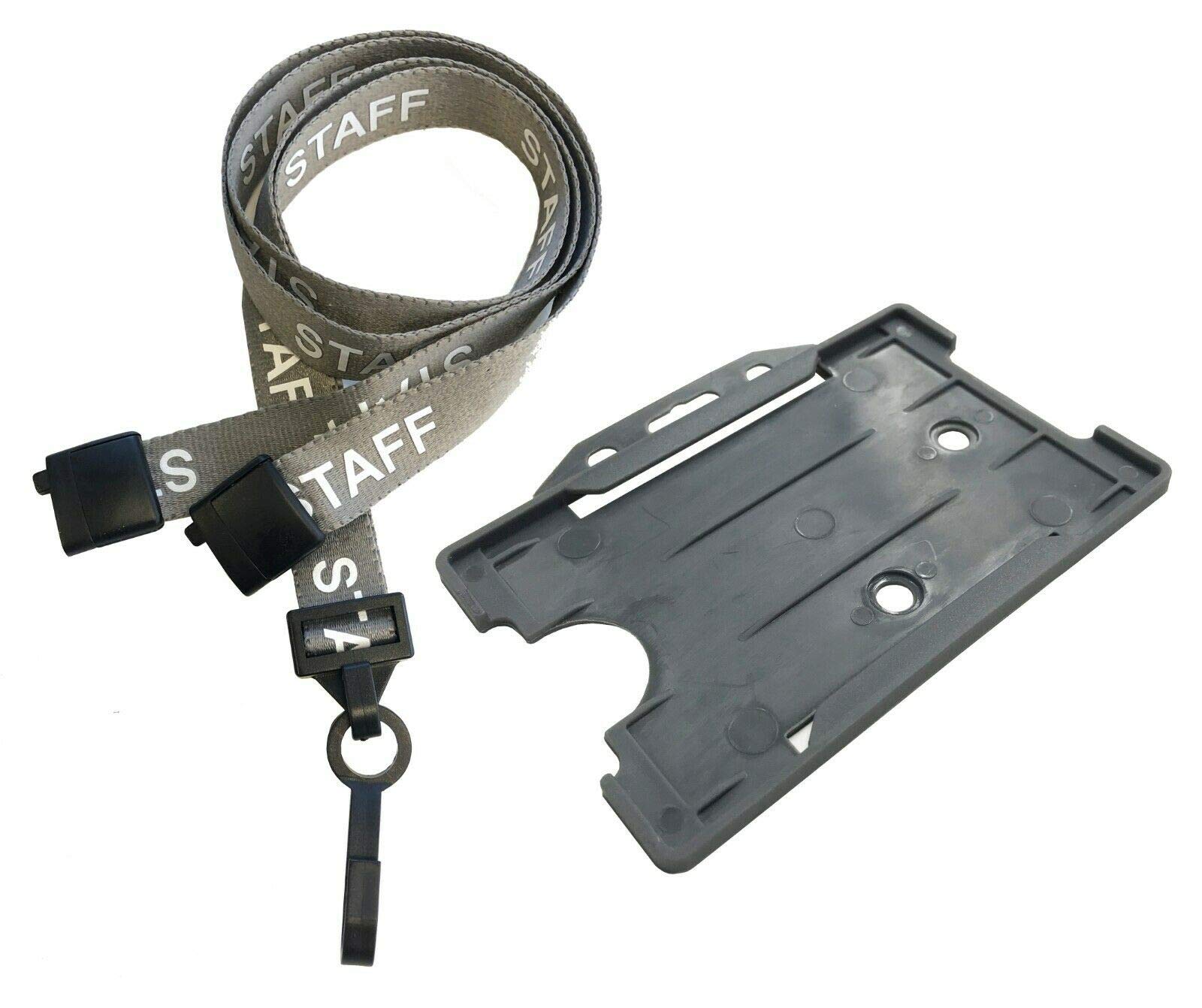 PCL media ltd Grey Staff Lanyard with Card Holder & Safety Breakaway Clip Staff Lanyard with Card Holder & Matching Colour Badge Holder โ image 1