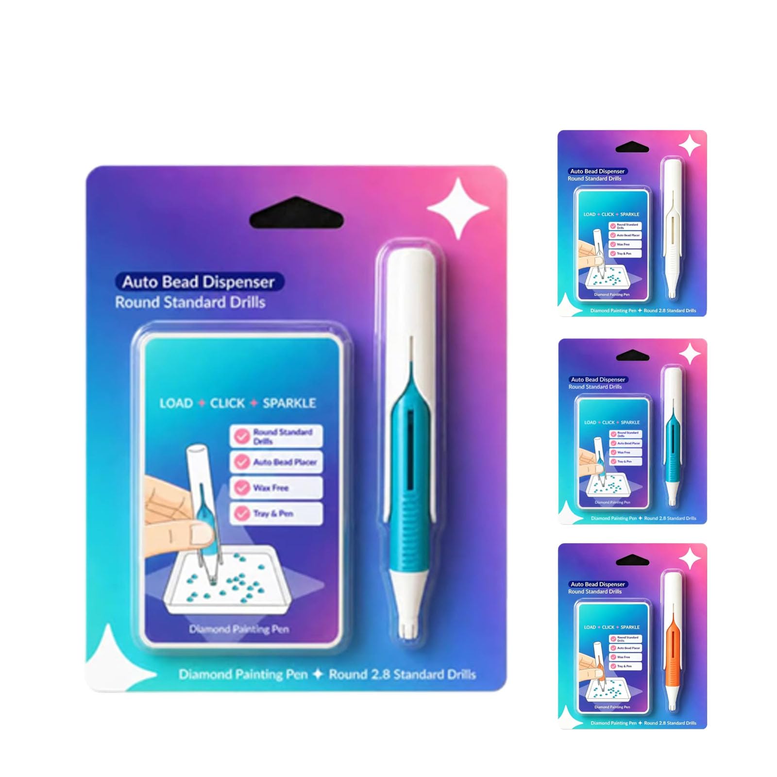 Sovtay Automatic Diamond Painting Bead Dispenser, Drill Applicator for Diamond Painting Accessories, Di𝐚m𝐨n𝐝 Art Accessories Kit for DIY Crafts for Adults (Blue)
