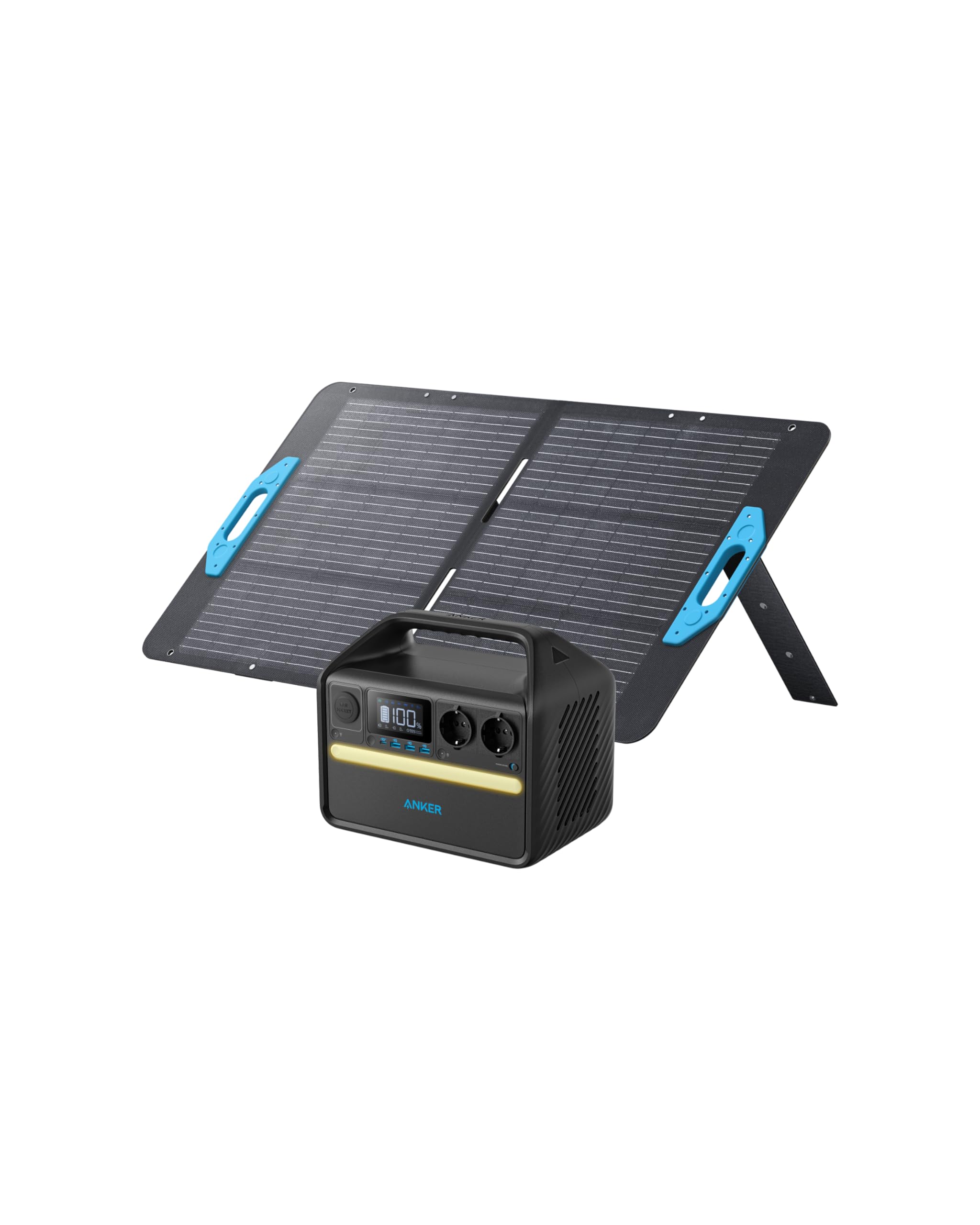 Anker 535 Power Station with 1 x 100 W Solar Panel, Portable Power 