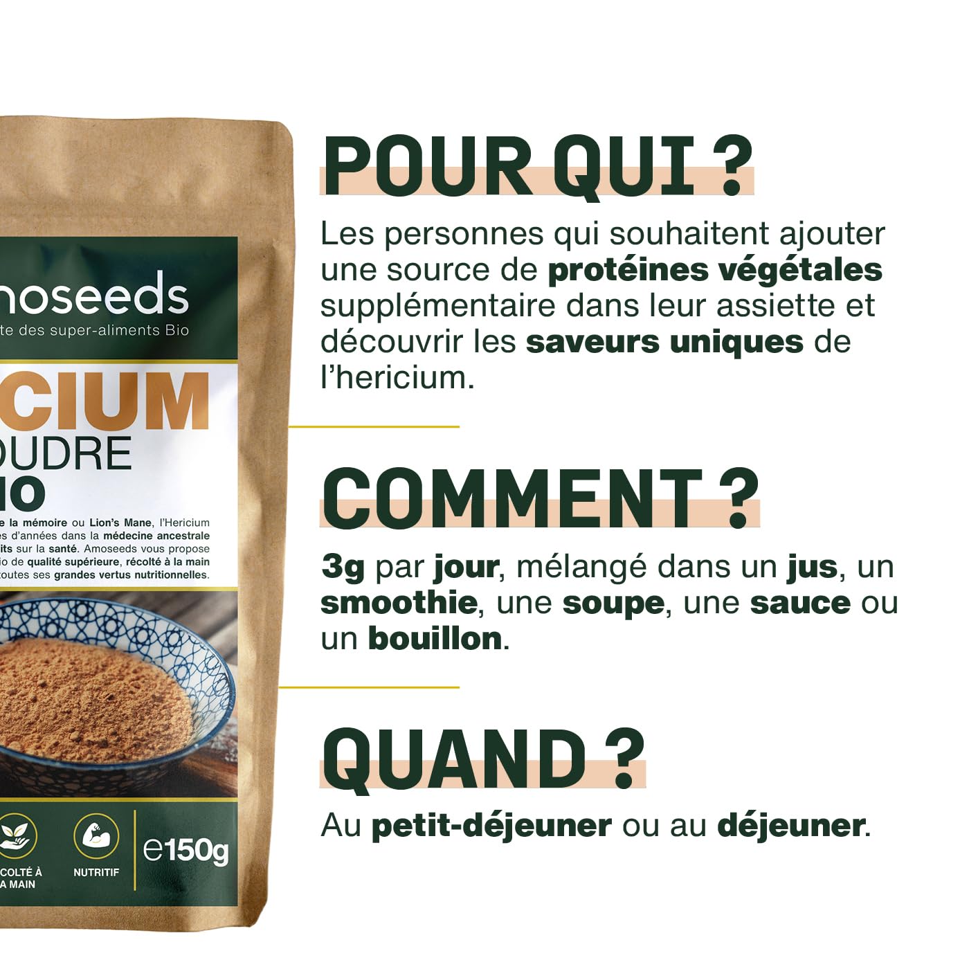 Hericium en poudre Bio (150g)