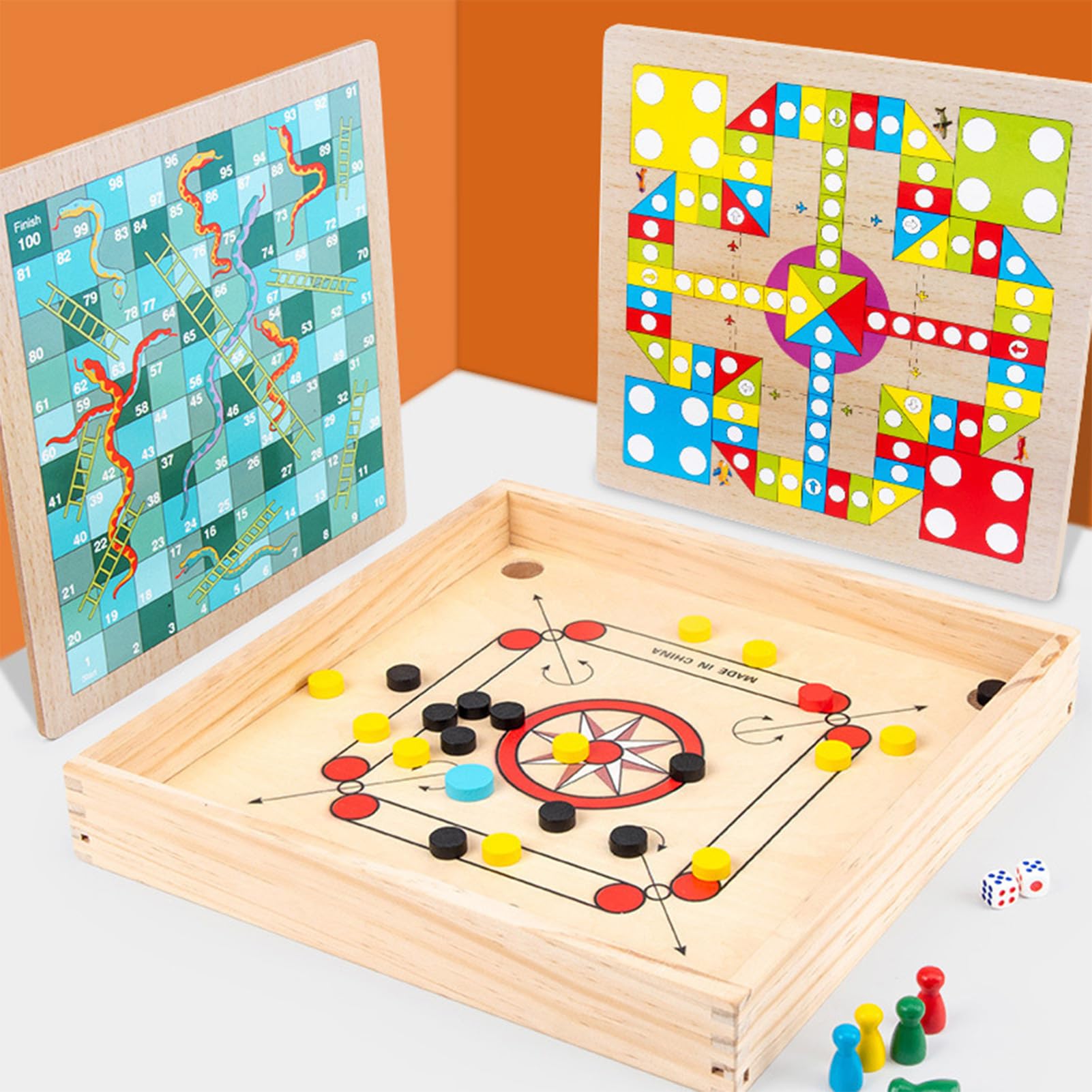 Set di Giochi da tavolo - Giochi in Legno di Colpo Classico con Angolo | Superfici Lisce educative, Famiglia Gamma per e Amanti
