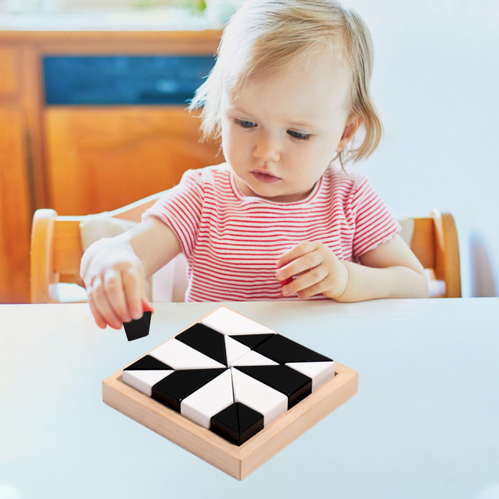 Puzzelspel met verborgen blokken, verborgen puzzelblok van hout