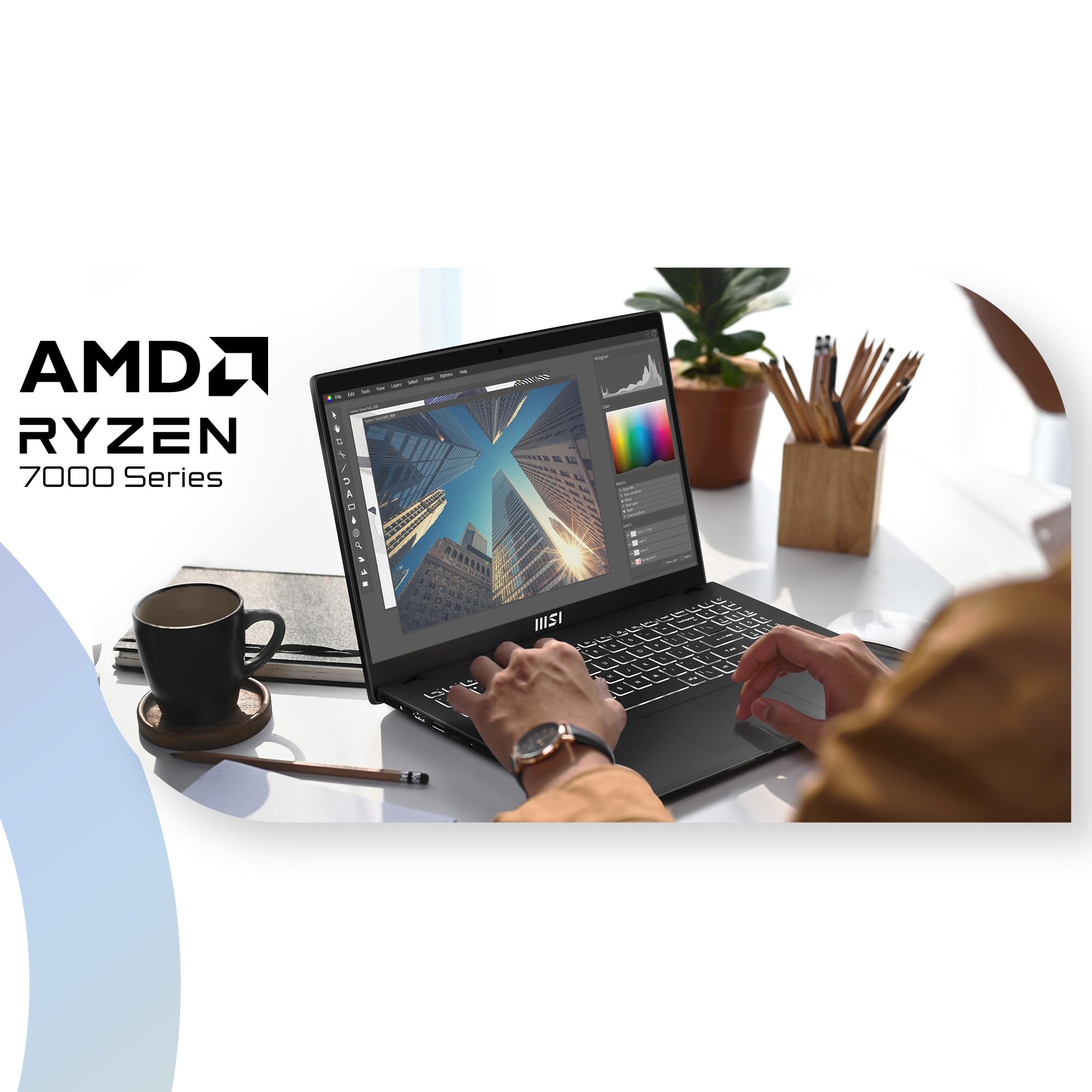 MSI Modern 15, AMD 7th Gen. Ryzen 5-7530U, 40CM FHD 60Hz Laptop