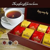 Vista 8 de BJOYFUL&LOVED BJL Organizador de bolsitas de té, caja de té de madera con 8 compartimentos, soporte de té de gran capacidad para almacenamiento