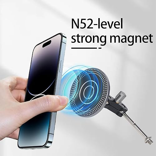 Miniatura 4 de Abrazadera adaptador Magsafe para DJI OM 6 con brazo mágico de doble cabeza esférica, compatible con estabilizador cardán DJI Osmo Mobile 6, también