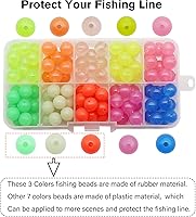 Vista 22 de Dovesun Cuentas de pesca que brillan en la oscuridad, cuentas de pesca para agua salada, 1035 unids/600 piezas/250 piezas/120 cuentas coloridas
