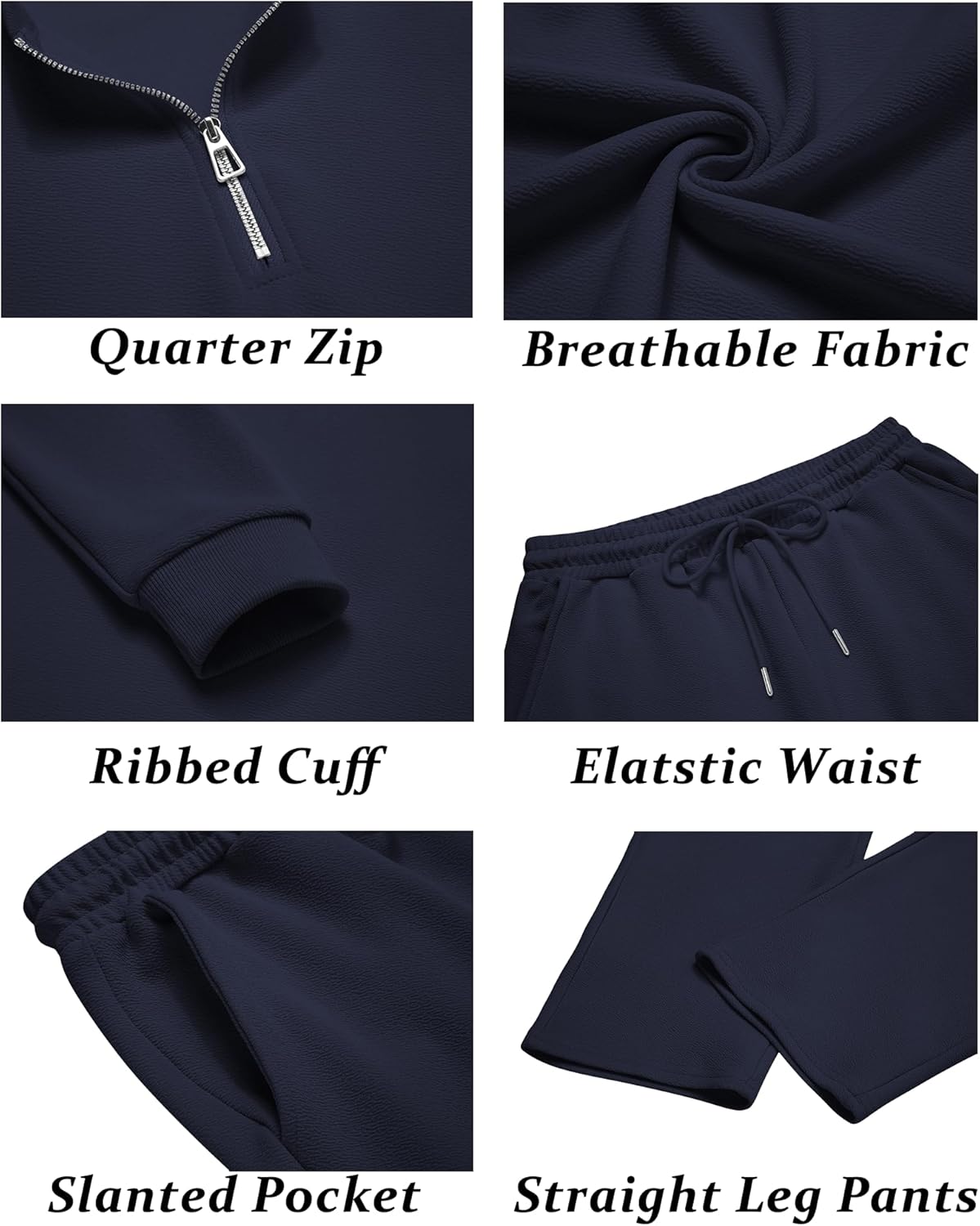 COOFANDY Men's 2 Piece Tracksuit Set Polo Athletic Sweatsuit Quarter Zip Jogging Long Sleeve Casual Sports Outfits - Image 5